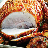 Roast pork leg